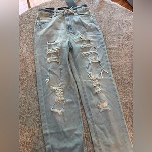 Light Blue Distressed Women's Jeans